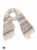 Abstract Printed Two-Tone Scarf W/ Fringe